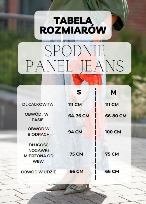 Tabela Rozmiarów dla Jeansy Damskie Denvale Denim