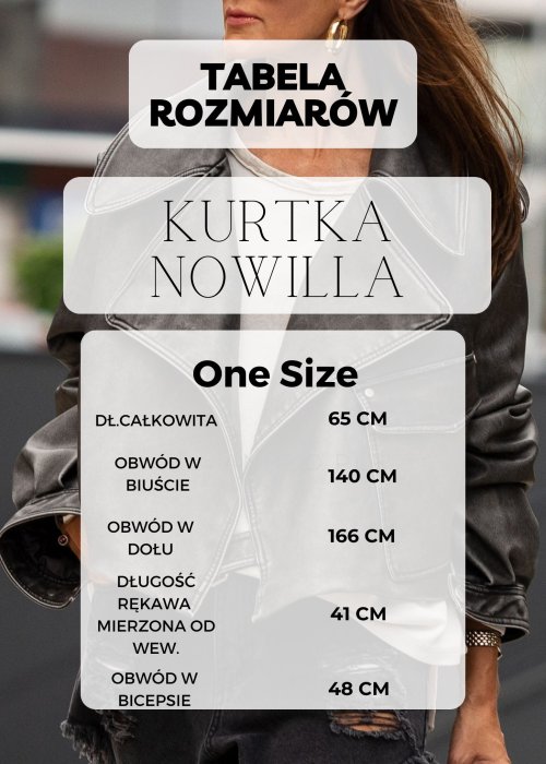 Tabela Rozmiarów One Size Kurtka Pikowana Nowilla Czarna
