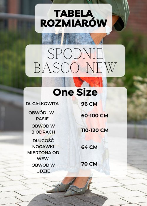 Tabela Rozmiarów One Size Spodnie Basco New Antracytowe