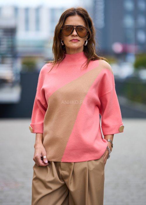 Sweter  Verina Różowo-Beżowy