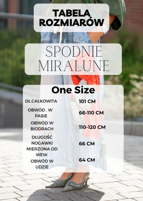 Tabela Rozmiarów One Size Spodnie Miralune Bordowe