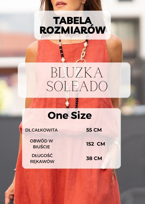 Tabela Rozmiarów One Size Bluzka Damska Soleado