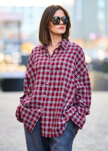 Koszula z Przetarciami Mysten Czerwona w Kratę 