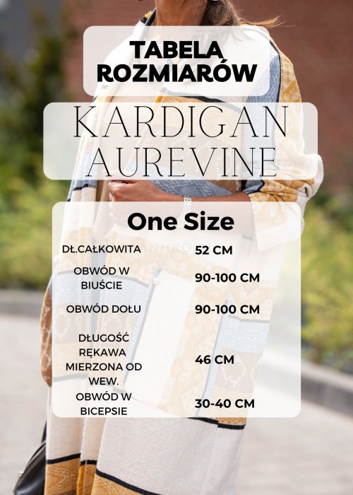Tabela Rozmiarów One Size Kardigan Aurevine Beżowy