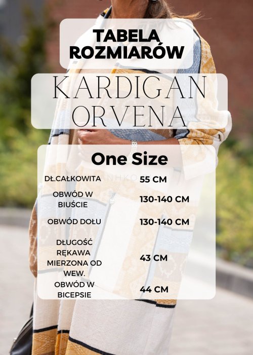 Tabela Rozmiarów One Size Kardigan Orvena Multicolor