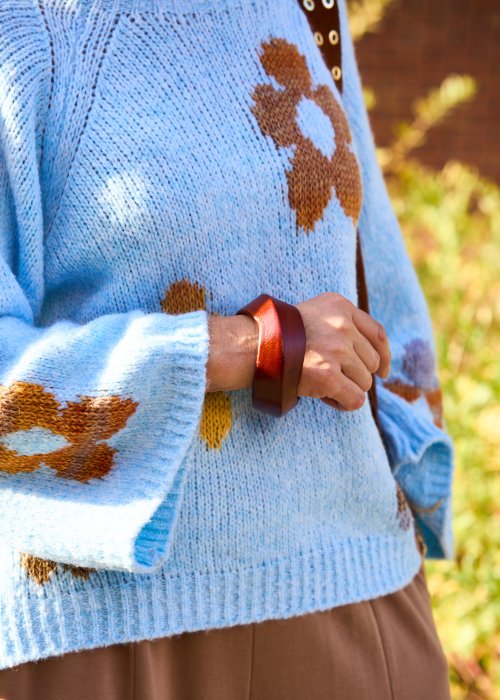 Bransoletka Clay Wood w Kolorze Kasztanowym