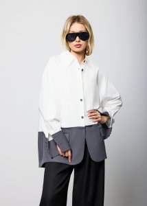 Koszula Avery Structure Biało-Szara 