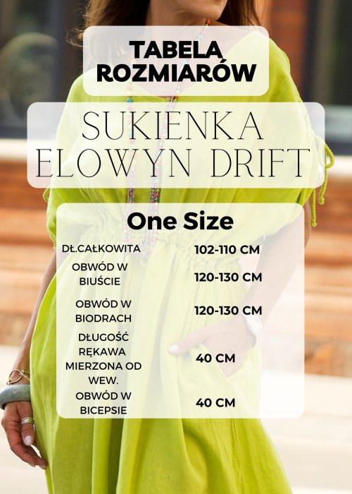 Tabela Rozmiarów One Size Sukienka Dzianinowa Elowyn Drift