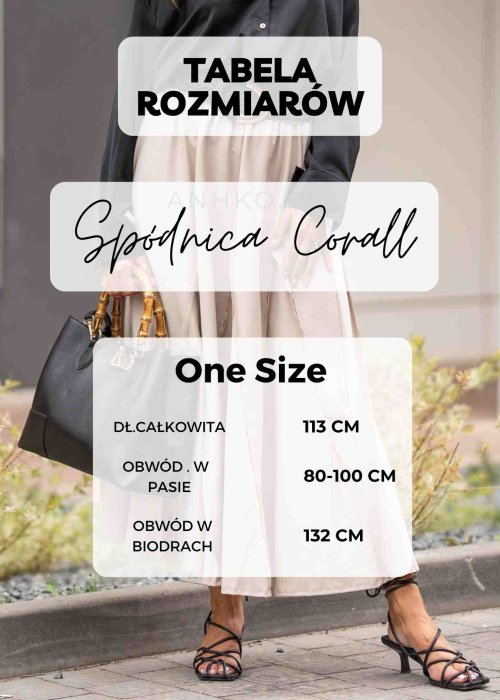 Tabela Rozmiarów S-M Spódnica Sztruksowa Corall