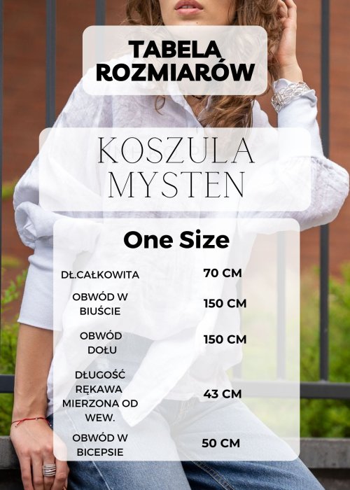 Tabela Rozmiarów One Size Koszula z Przetarciami Mysten