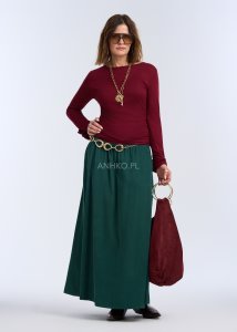 Spódnica Sztruksowa Corall Ciemnozielona