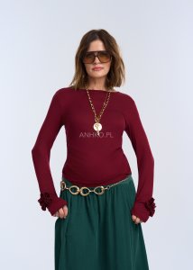 Bluzka Embrayne Bordowa