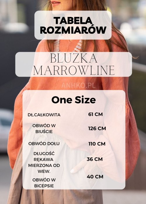 Tabela Rozmiar One Size Bluzka Marrowline