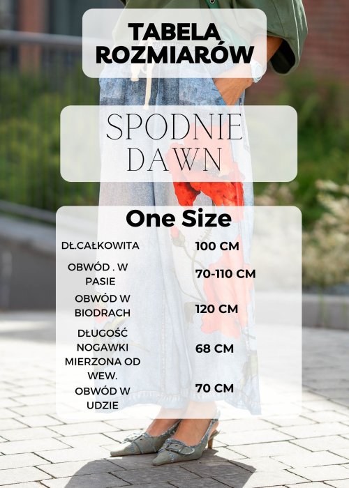 Tabela Rozmiarów One Size Spodnie Sztruksowe Dawn