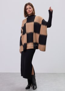 Sweter Elowen Krot Karmelowy-Czarny 