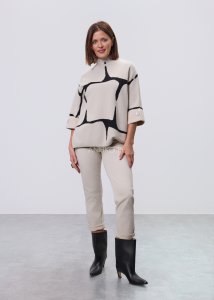 Sweter Kairo Ecru-Czarny 