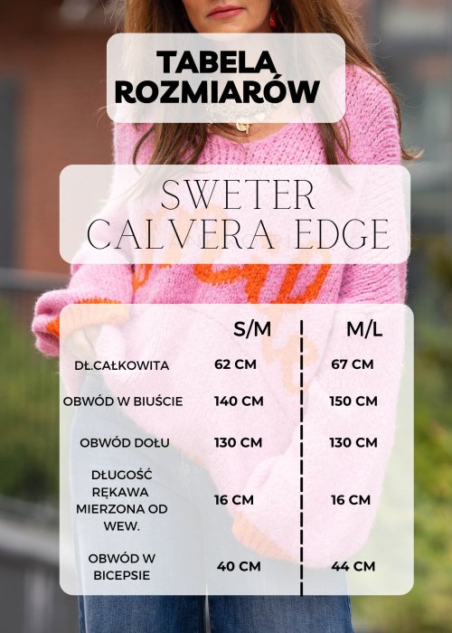 Tabela Rozmiarów Sweter S/M-M/L  Sweter Calvera Edge