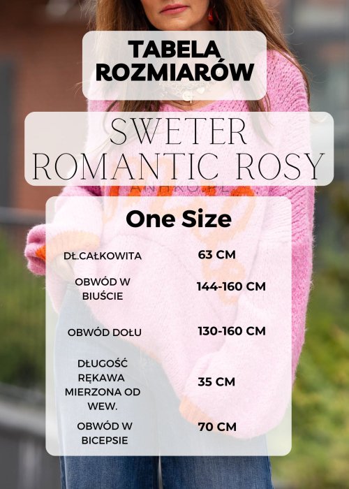 Tabela Rozmiarów One Size Sweter Romantic Rosy