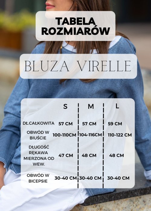 Tabela Rozmiarów S-M-L Bluzka Virelle