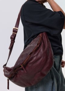 Torebka Nerka Skórzana Hanamo New Bordowa