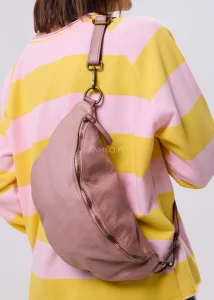 Torebka Nerka Skórzana Hannamo Mini Brudny Róż