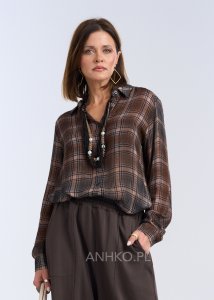 Koszula Caelum w Kratę Beżowo-Brązowa 