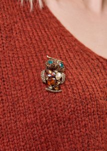 Broszka Noctis w Kolorze Bursztynu