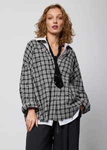 Koszula z Przetarciami Mysten Szara w Kratę