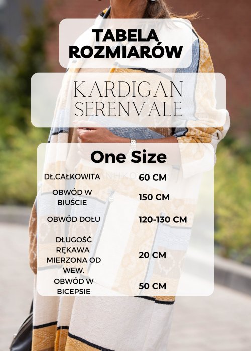 Tabela Rozmiarów dla Kardigan Damski Serenvale Bordowy