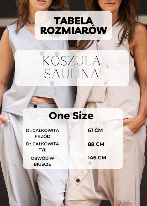 Tabela Rozmiarów dla Koszula Damska Saulina Black