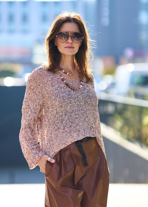 Melanżowy Sweter Rustic Beżowy 