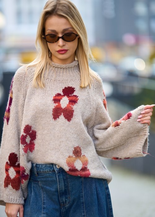 Owalne okulary damskie przeciwsłoneczne w brązowej oprawce, ciemne szkła, retro design