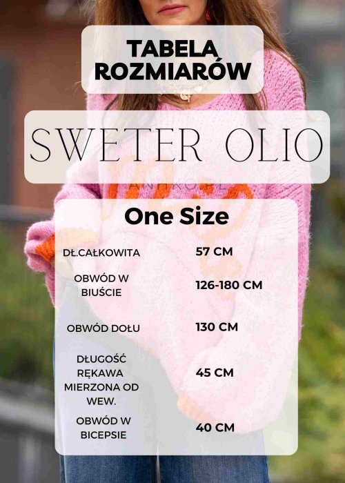 Tabela Rozmiarów dla Sweter Olio Niebieski