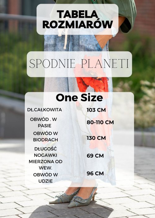 Tabela Rozmiarów dla Spodnie Planeti Khaki