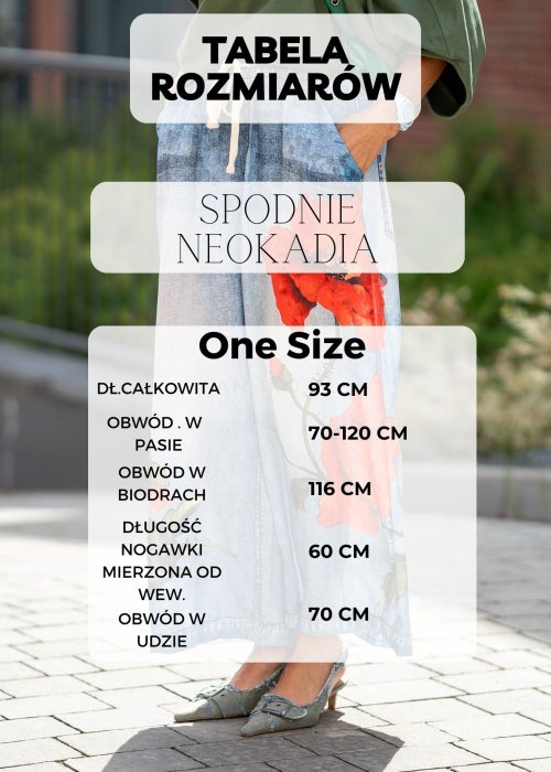 Tabela Rozmiarów dla Spodnie Neokadia Beżowe