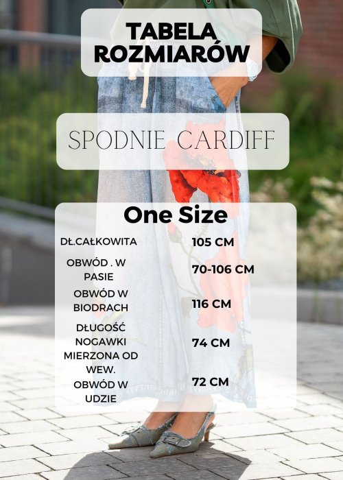 Tabela Rozmiarów dla Spodnie Cardiff Brzoskwiniowe