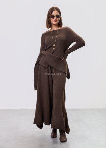 Komplet Dzianinowy Nerida Asym Brązowy 