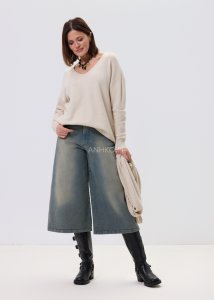 Sweter z Szalem Intes Beżowy