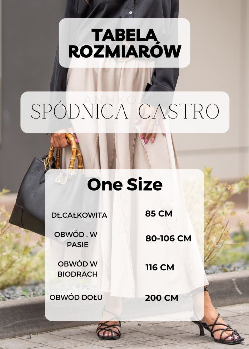 Tabela Rozmiarów dla Spódnica Castro Masełkowa