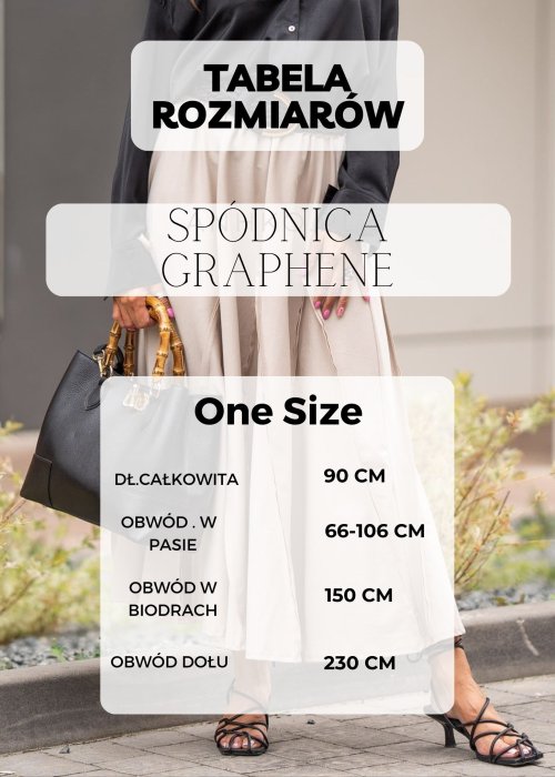 Tabela Rozmiarów dla Spódnica Graphene Grafitowa z Paskiem