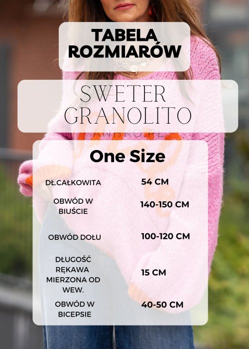 Tabela Rozmiarów dla Sweter Granolito Szary