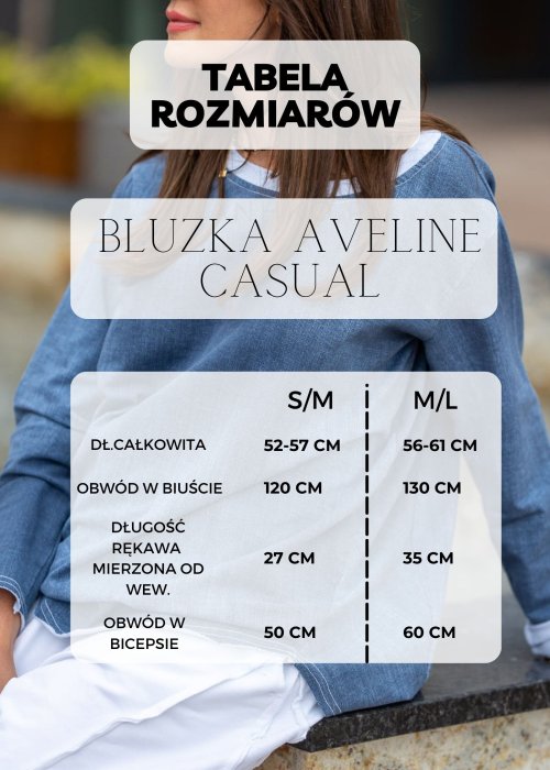 Tabela Rozmiarów dla Bluzka Aveline Casual Granatowa