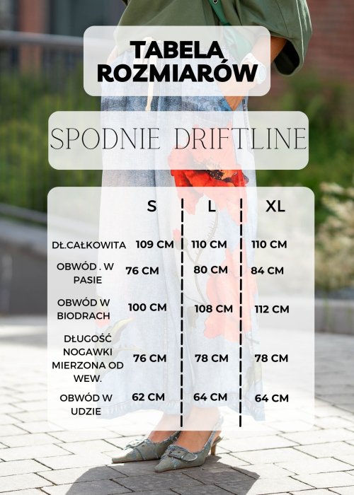 Tabela Rozmiarów dla Jeansy Driftline Granatowe