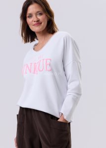 Bluzka Script Longsleeve Biała 