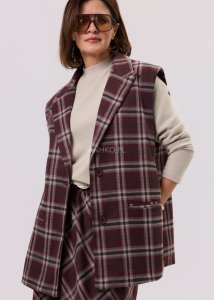 Kamizelka Ulinora Bordowa w Kratę