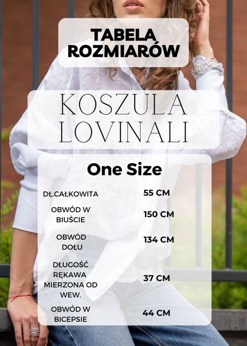 Tabela Rozmiarów dla  Koszula Lovinali Błękitna