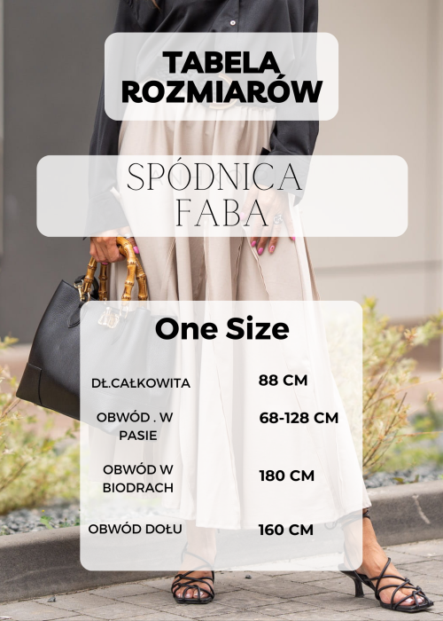 Tabela Rozmiarów dla Spódnica Faba Antracytowa
