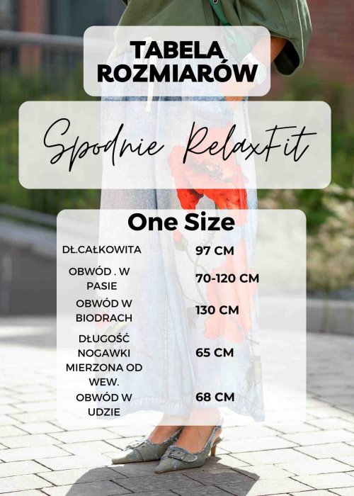 Tabela Rozmiarów dla Spodnie RelaxFit Brązowe