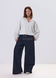 Spodnie Vero Zip Ciemny Denim