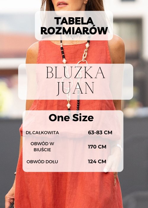 Tabela Rozmiarów dla Bluzka Juan Black
